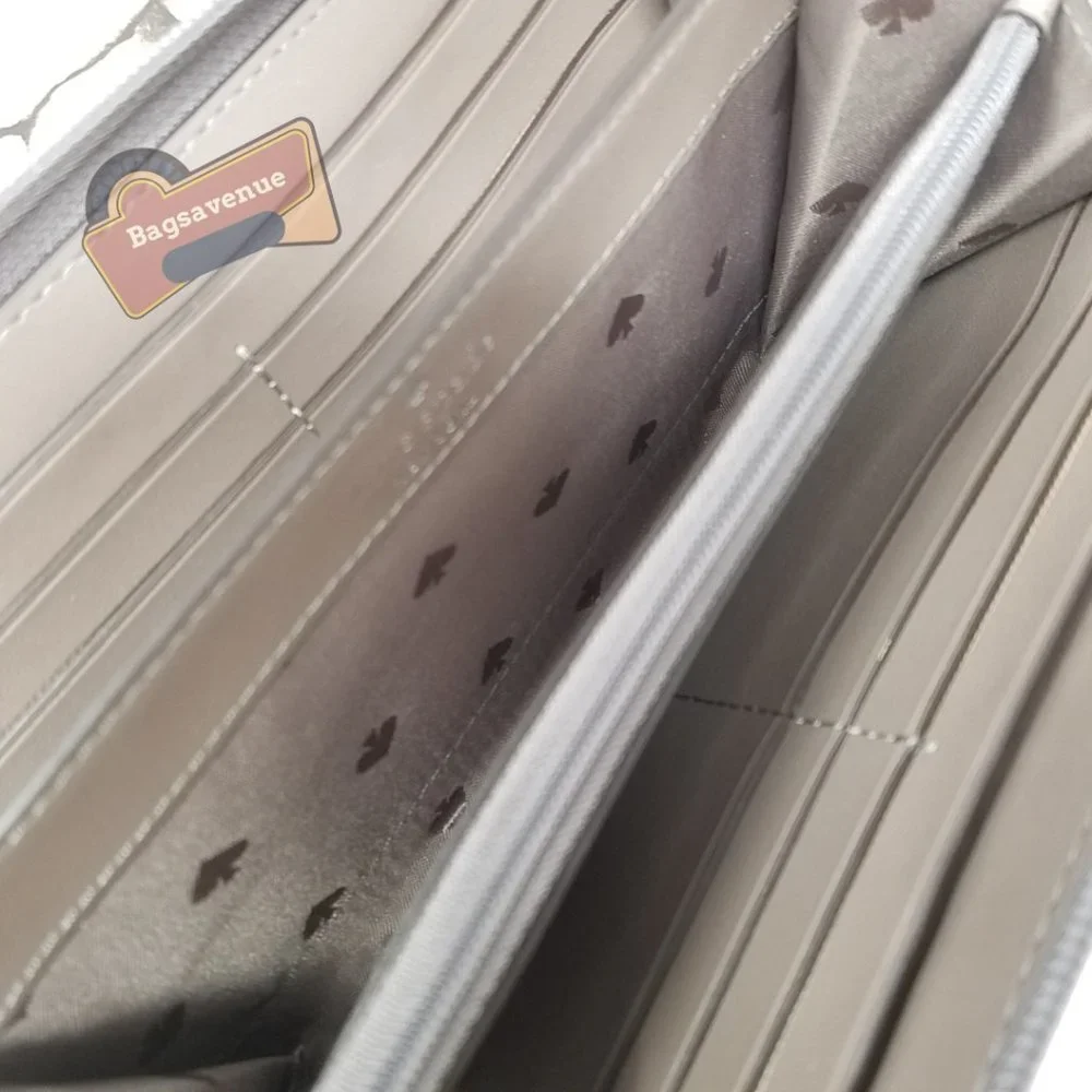#bagsavenue pvc saffiano greta court neda Grey wallet cityscape Kate Spade - Picture 3 of 10
